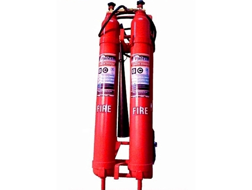 Twin 9 kg Capacity Carbon Dioxide Cylinder Trolley Mounted Type Fire Extinguisher