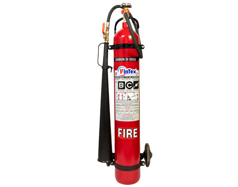 Vintex Fire 6.5 Kg CO₂ Trolley Mounted Fire Extinguisher for industrial electrical and Class B fire protection