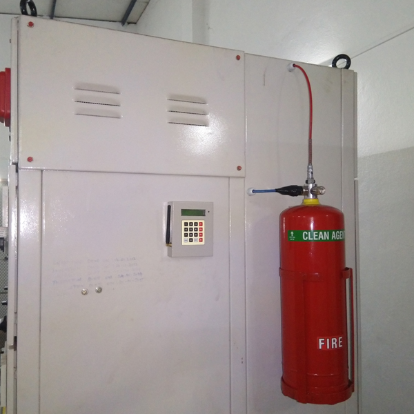 FireDTK Clean Agent Fire Suppression System Installed on Electrical Control Panel